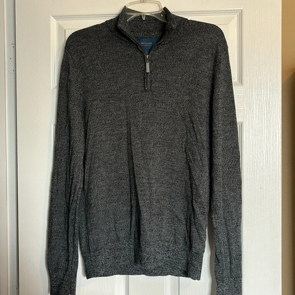 Fairlane men’s gray 100% merino wool quarter zip sweater size medium - Picture 1 of 8